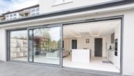 Kitchen extension with glazed wall (23)
